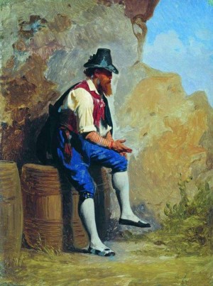Italian peasant on a barrel